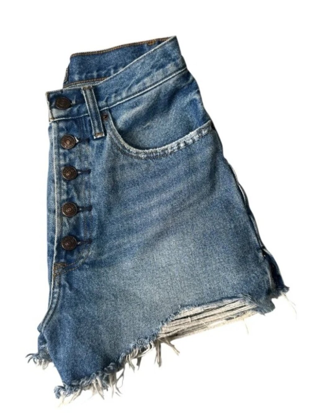 ABERCROMBIE & FITCH - High waisted Button Fly Washed light blue 25 / 0 - Picture 3 of 5
